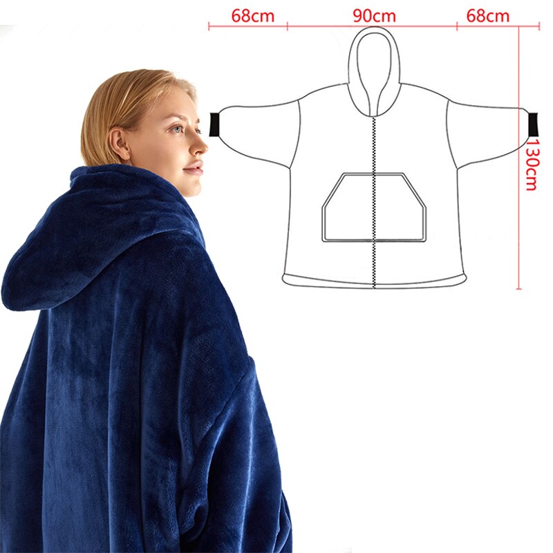 Oversized Blanket Hoodie - Zip Front