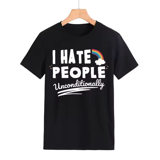 Ladies Slogan T-Shirt - I Hate People Unconditionally - various colours - size S - 3XL