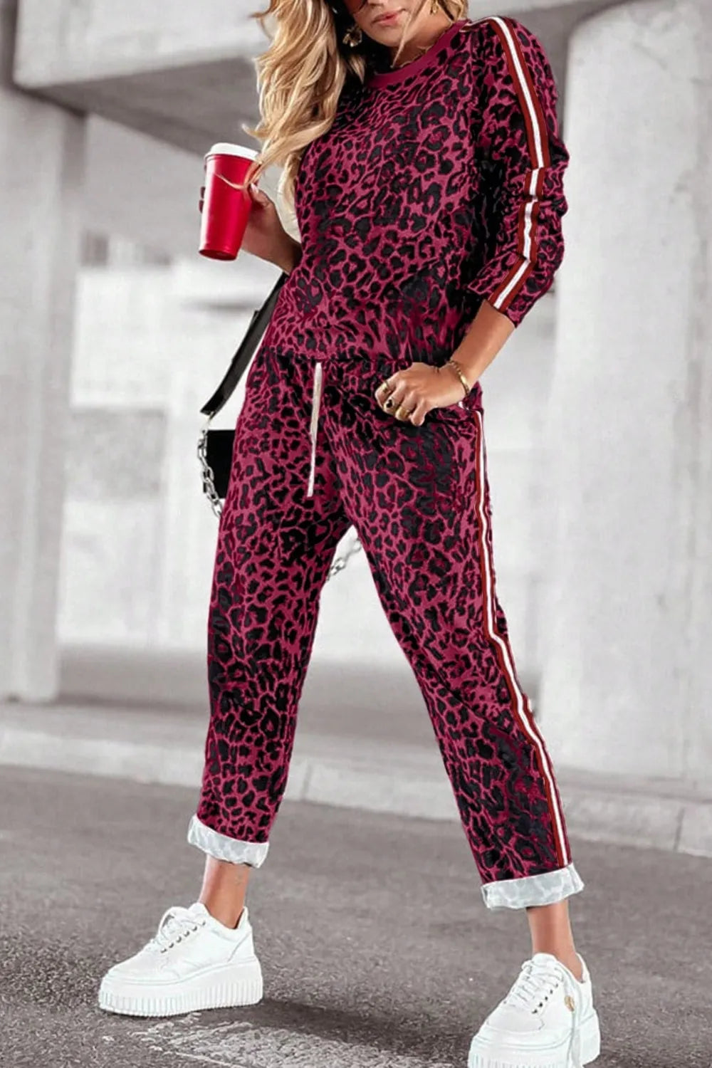 Women's Lounge Wear Set - Leopard Print - Various Colours