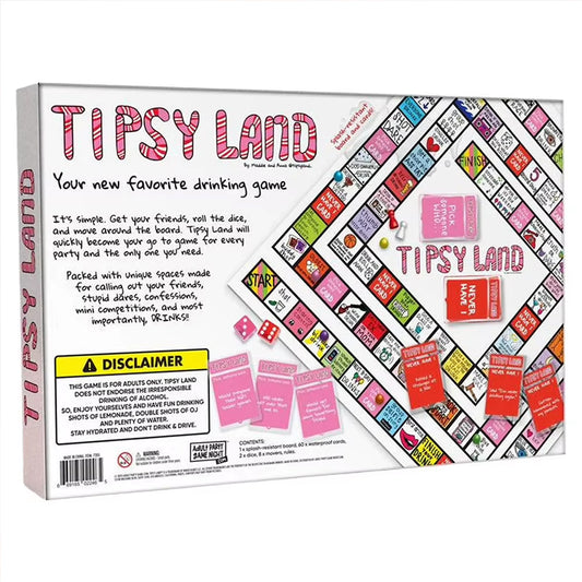Adult Tipsy Land Drinking Game: Interactive game for adults