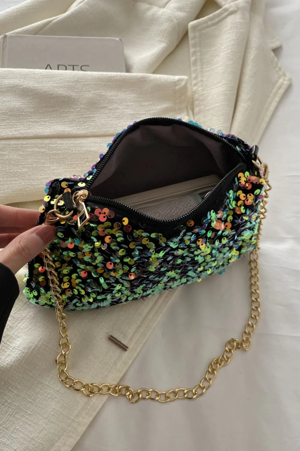 Sequin Removable Strap Shoulder Bag - various colours
