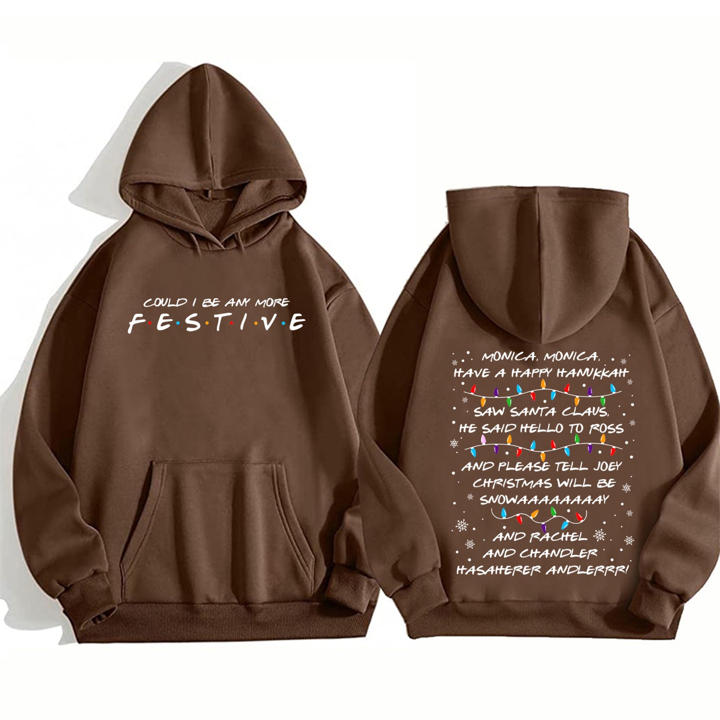 Festive Christmas Hoodie Sweatshirt - Friends Edition - Various Colours - Up To 4XL