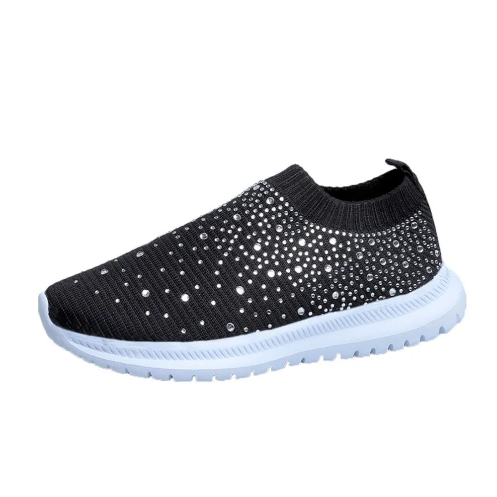 Rhinestone Decor Mesh Breathable Trainer