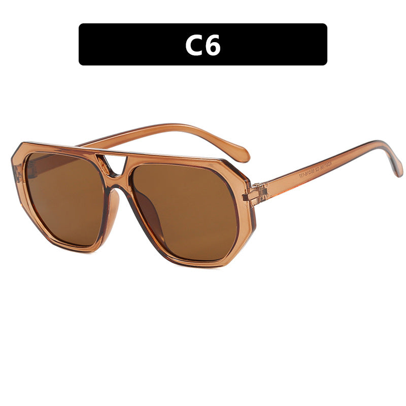Ladies Double Beam Polygon Sunglasses - various colours