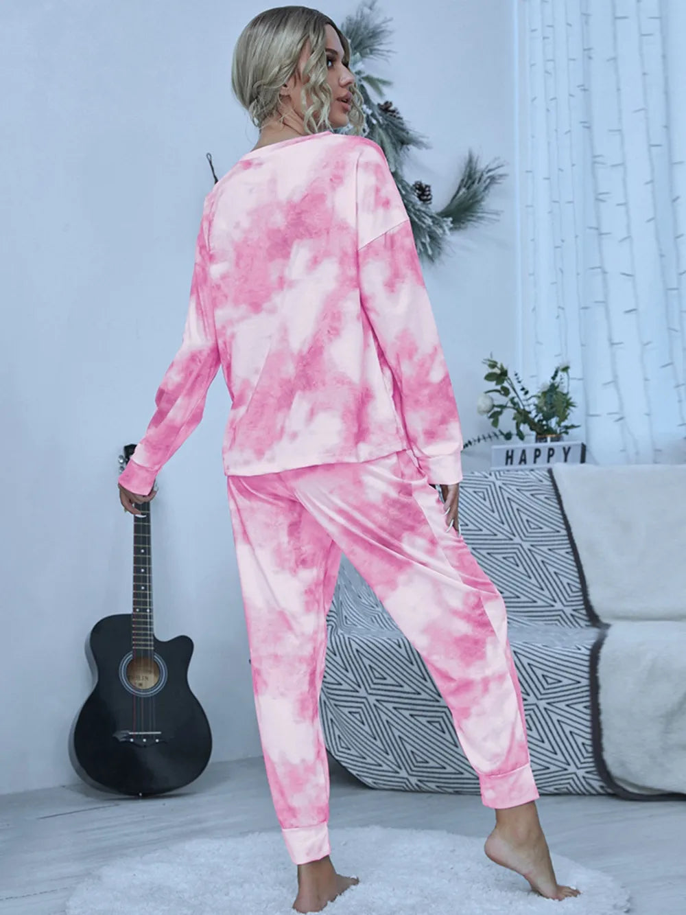 Women's Pyjama Set - Top & Trousers - Tie Dye - Assorted Colours