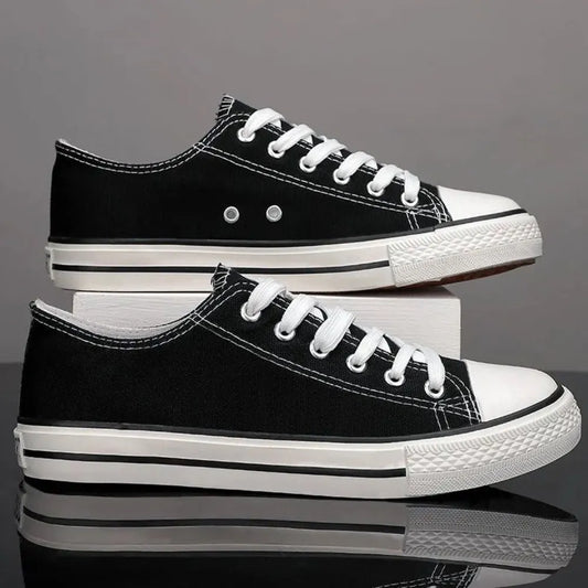 Lace Up Round Toe Canvas Trainer Shoes