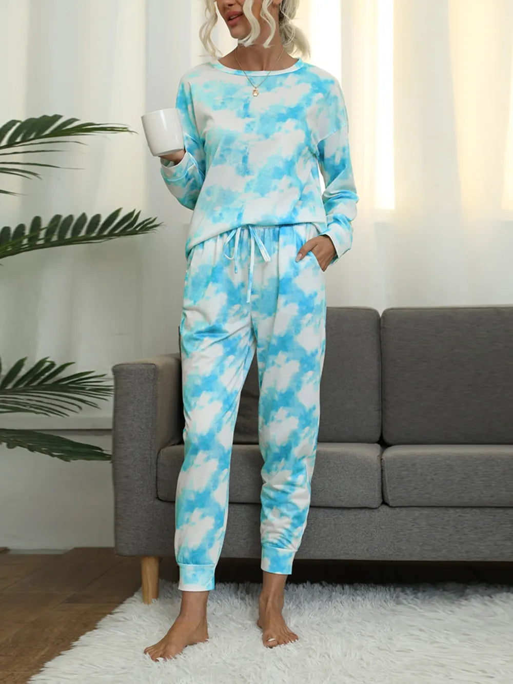 Women's Pyjama Set - Top & Trousers - Tie Dye - Assorted Colours