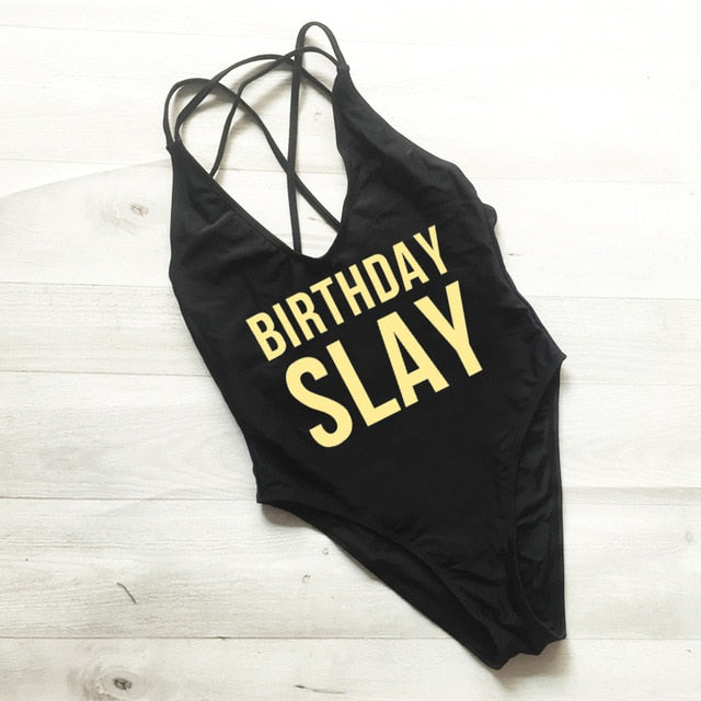 BIRTHDAY SLAY Swimsuit - various colours