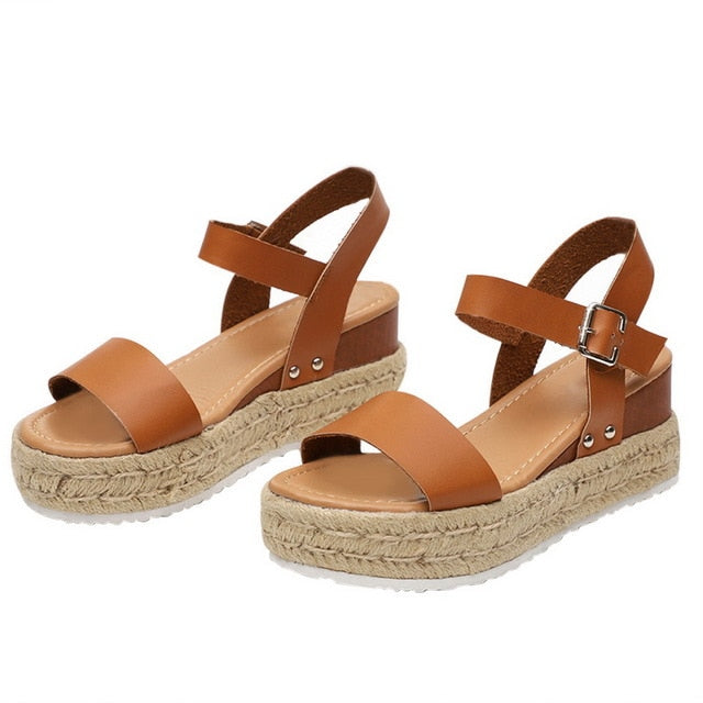 Women's Leopard Print Wedge Sandal