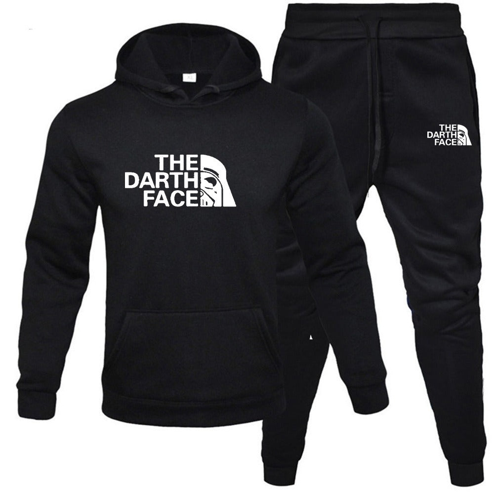 Men's Hoodie and Tracksuit Bottom Set - The Darth Face