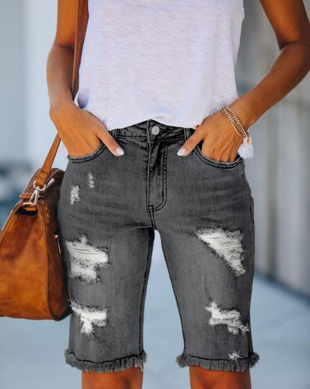 Women's Denim Ripped Shorts