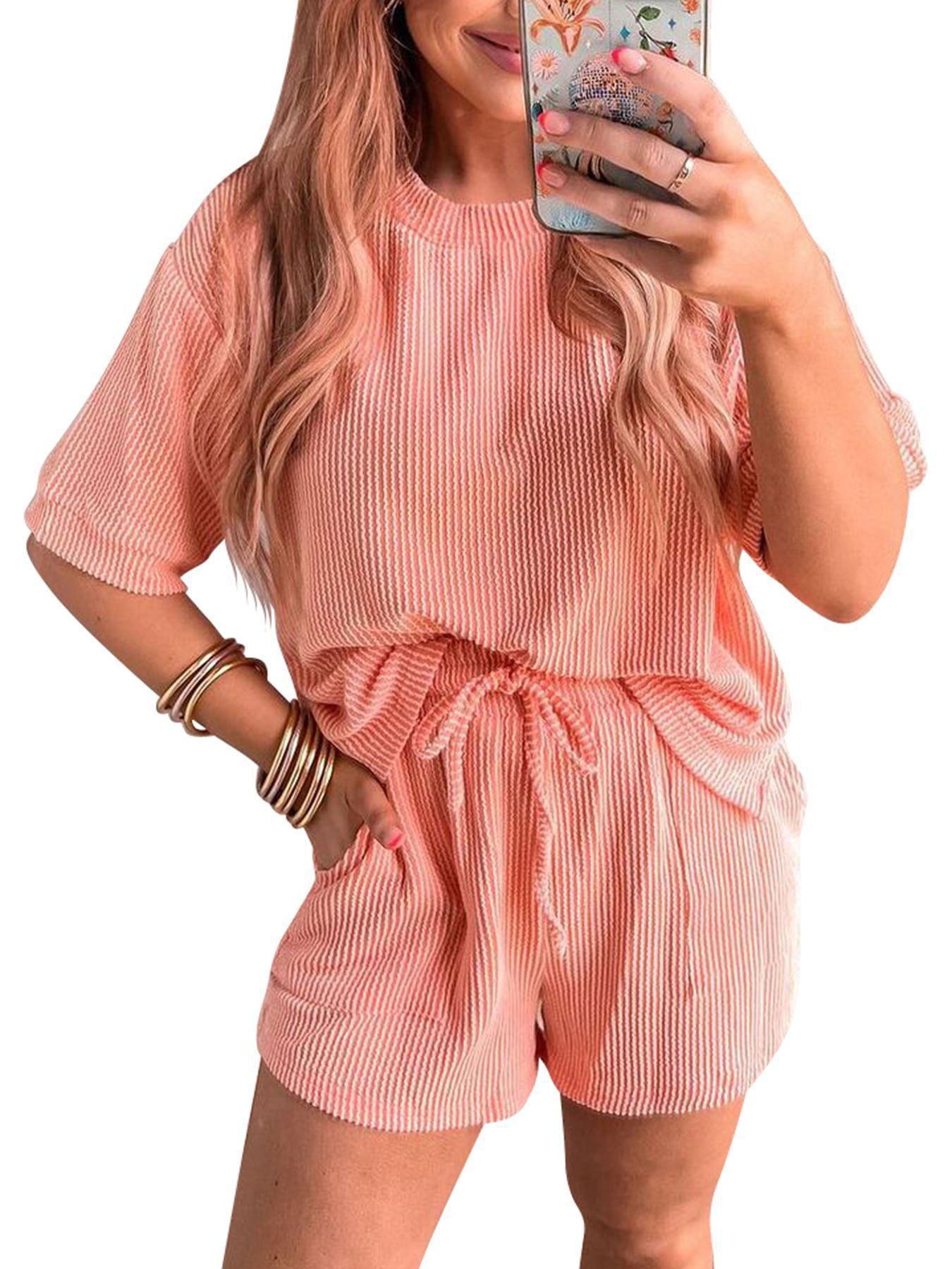 Women's 2 piece loungewear set tshirt & short