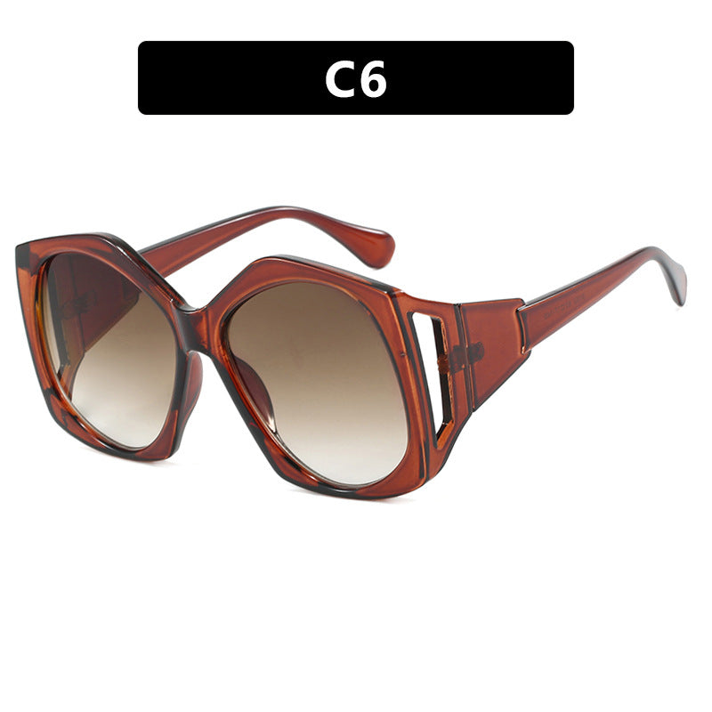 Ladies Large Frame Polygon Sunglasses - various colours