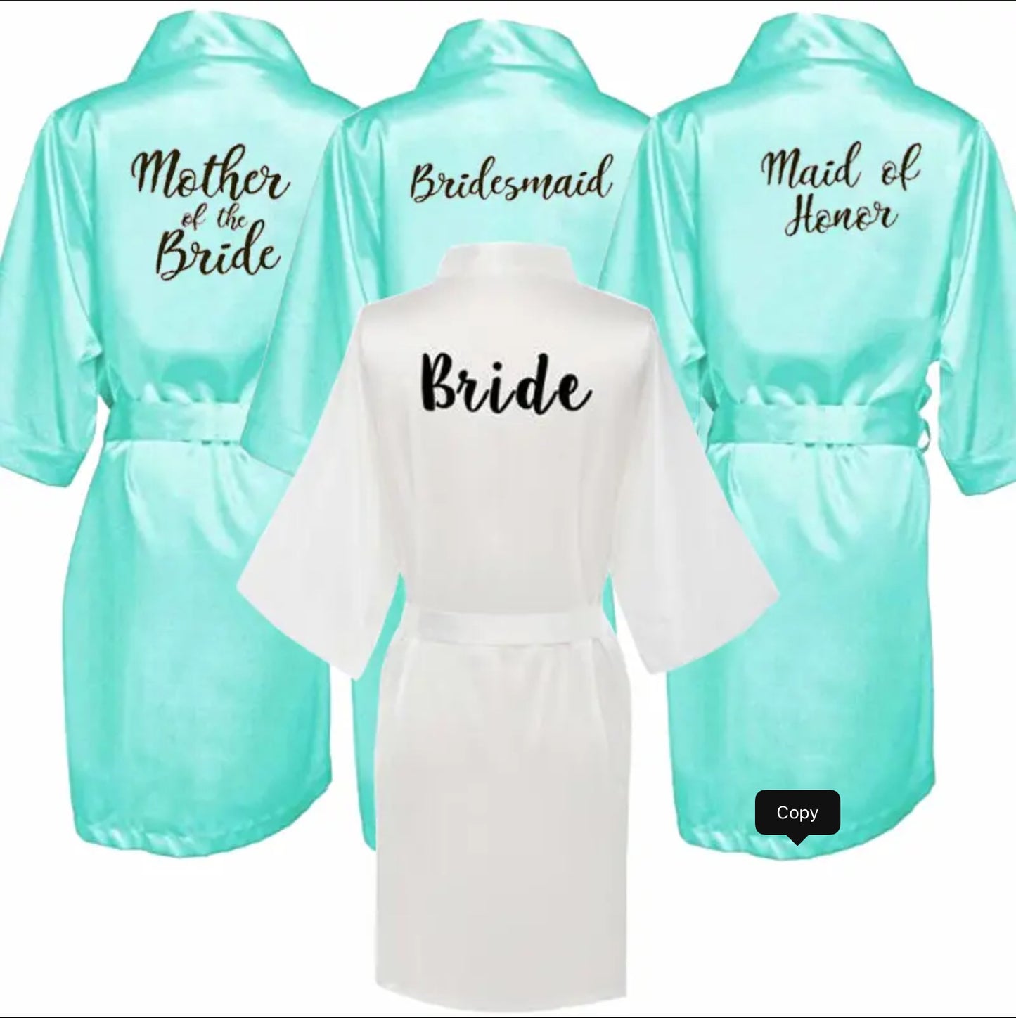 Aqua Satin Robe Hen, Bride, Hen Party, Sister, Squad, Mother, Bridesmaid