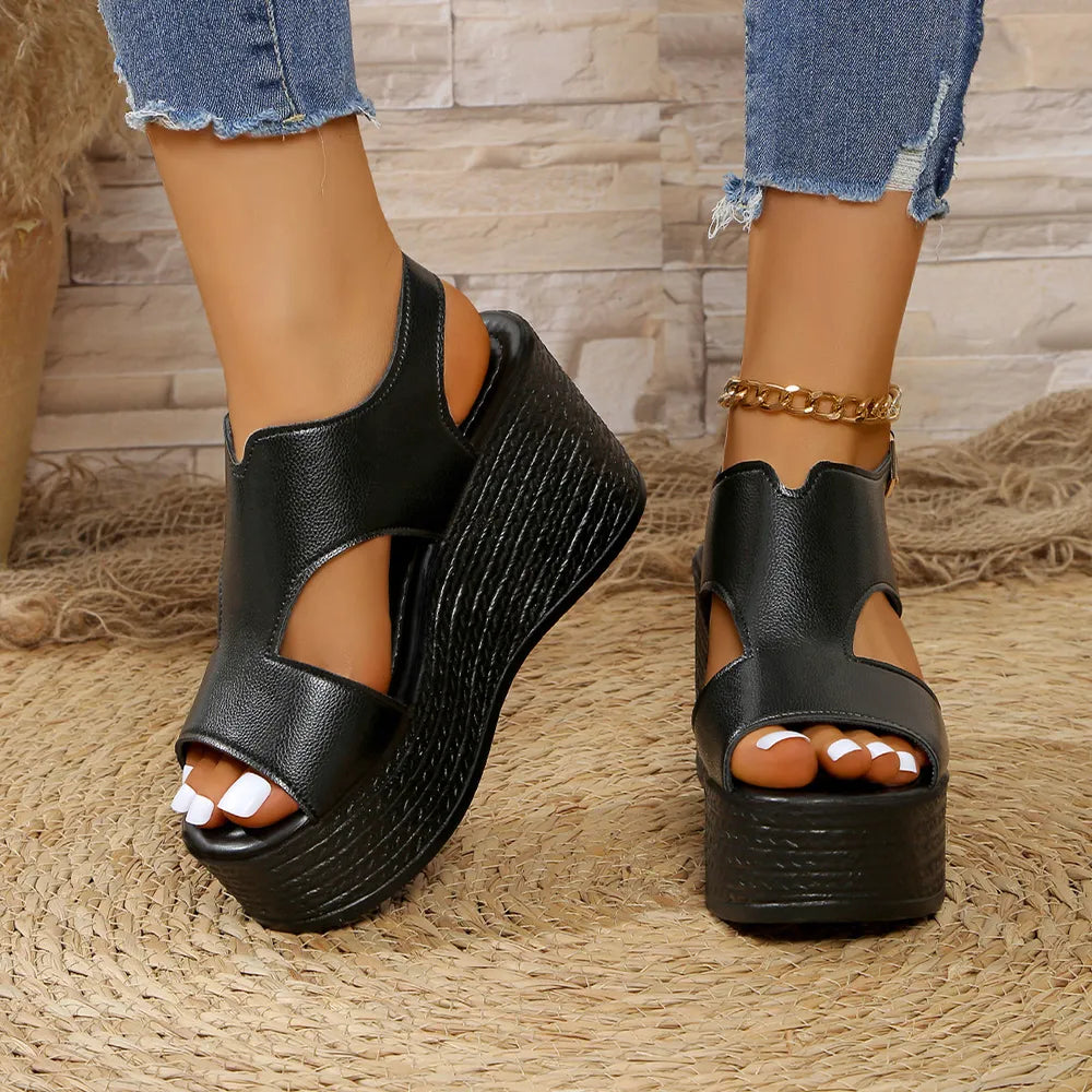 Women's Peep Toe Wedge Sandals