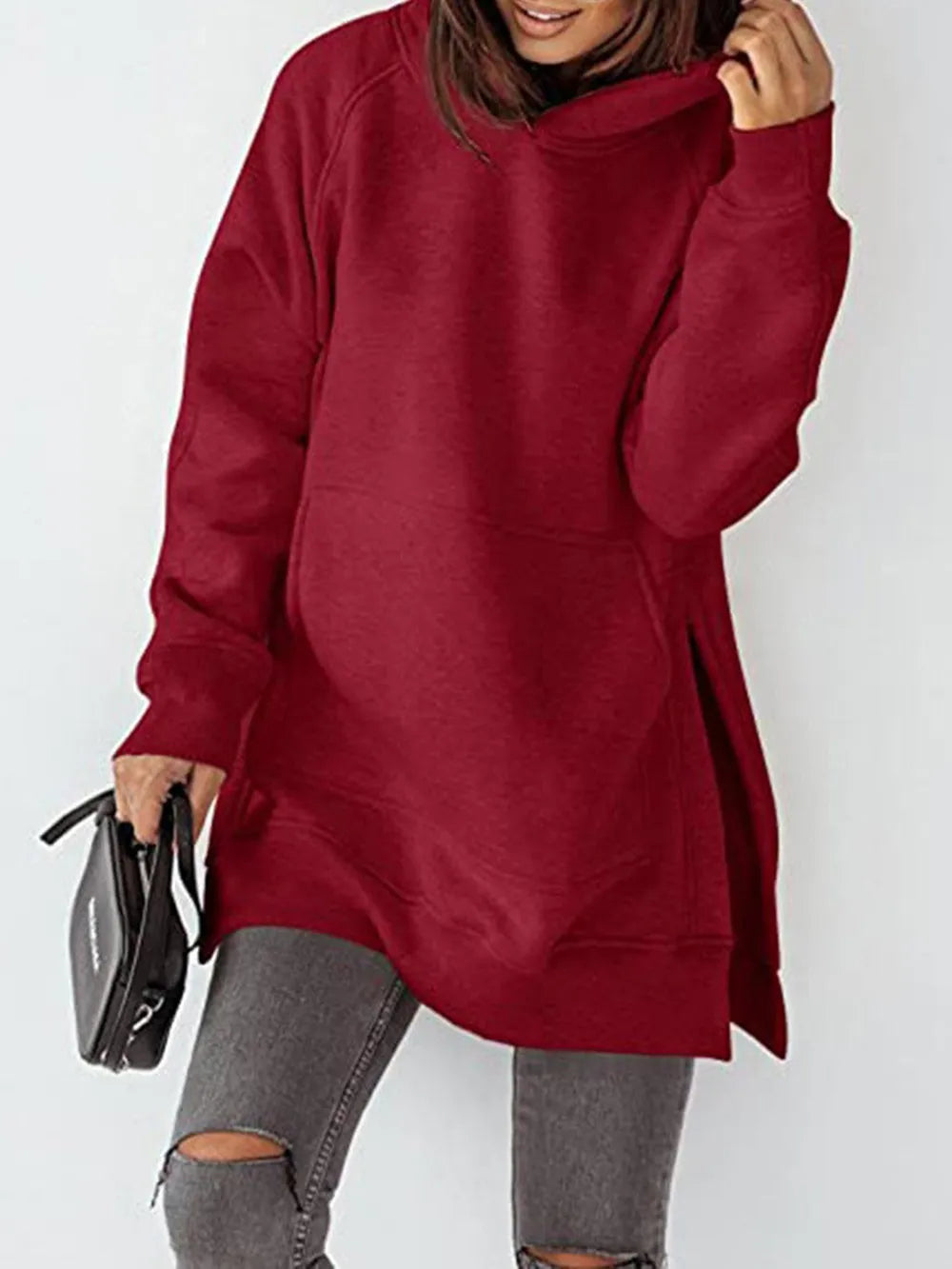 Hoodie with Slit Pocket