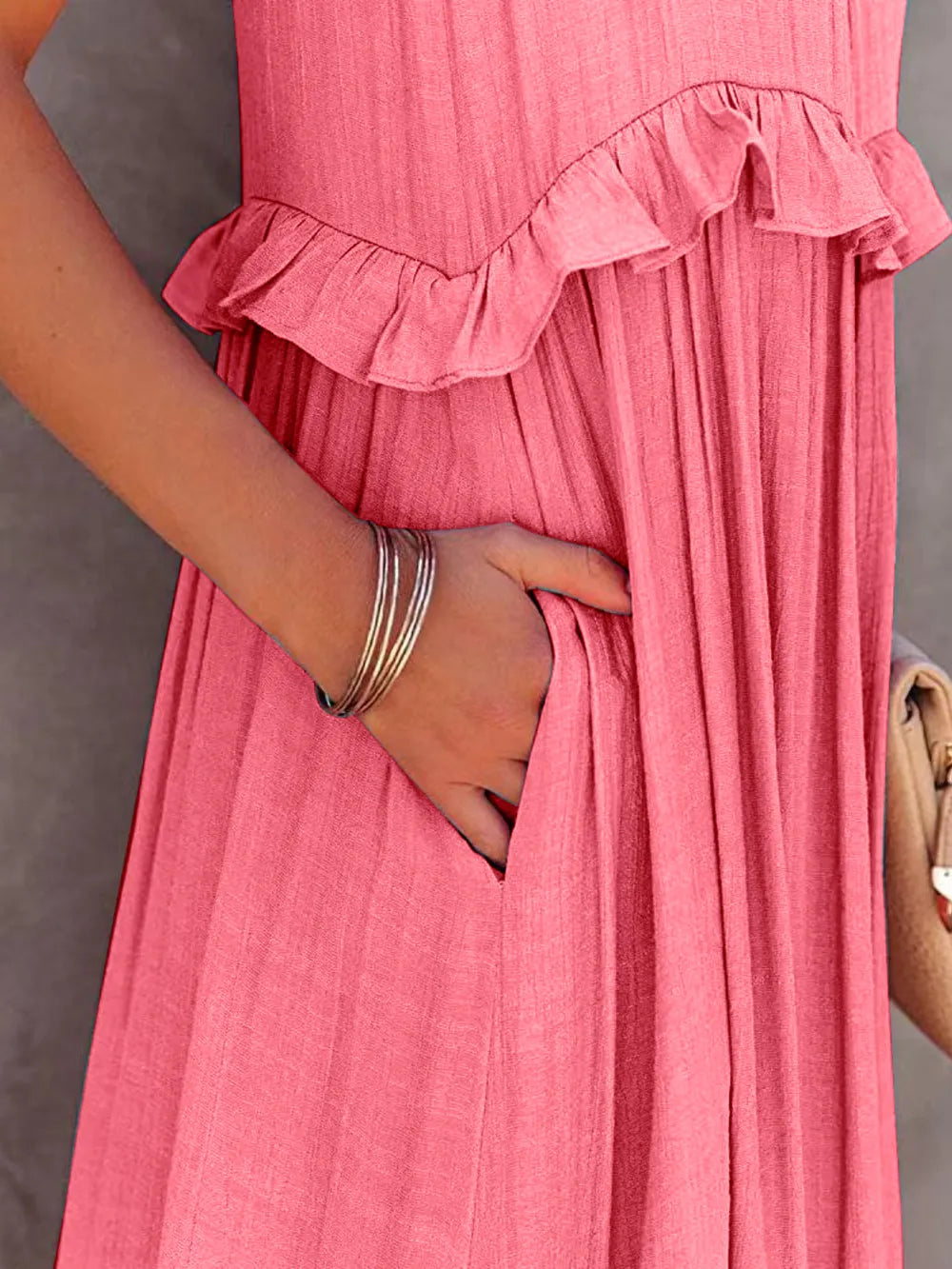 Women's Ruffled Tiered Maxi Dress - various colours