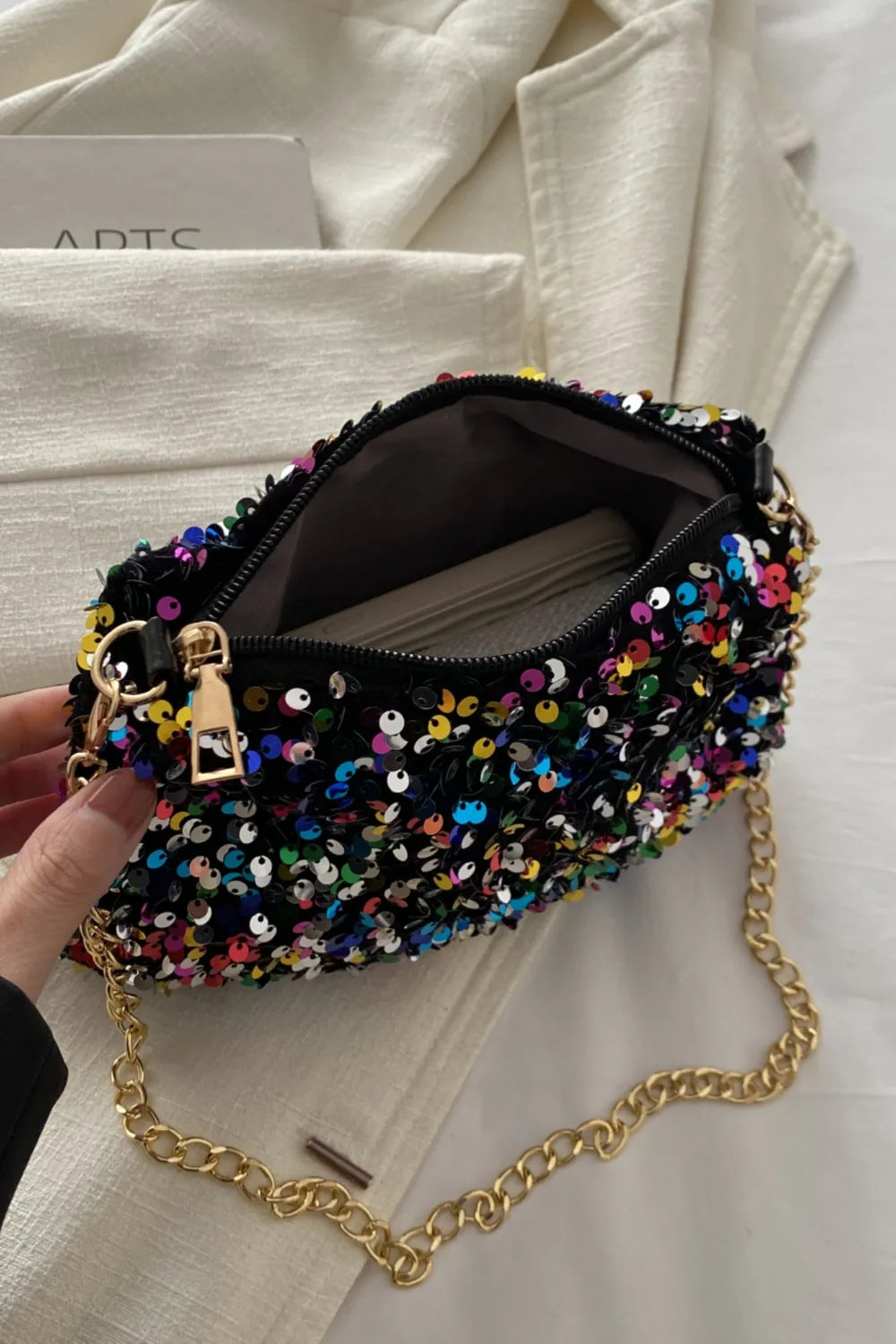Sequin Removable Strap Shoulder Bag - various colours
