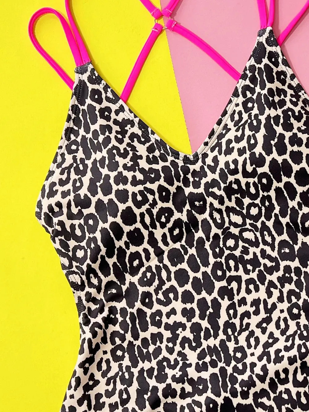 Women's Leopard Print One Piece Swimsuit