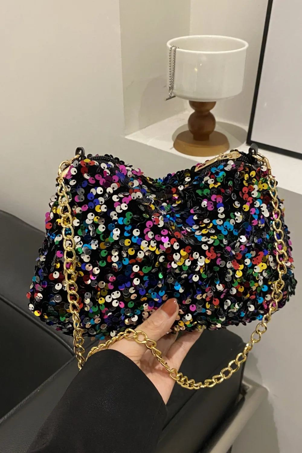Sequin Removable Strap Shoulder Bag - various colours
