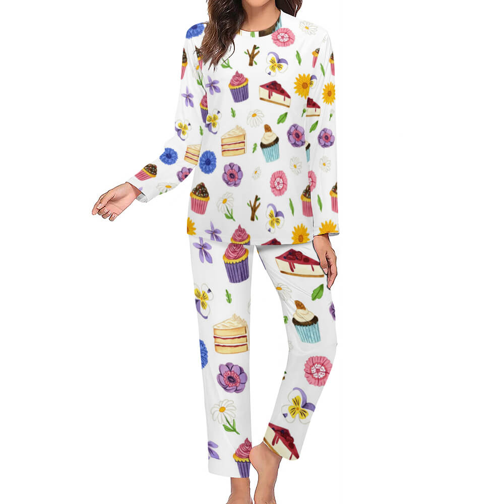 Women's Pyjama Set - Top & Trousers - Cupcake