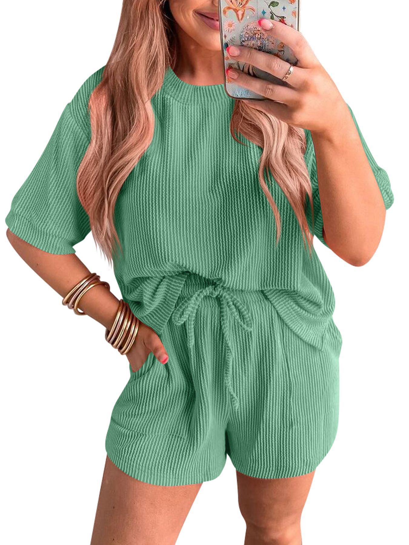 Women's 2 piece loungewear set tshirt & short