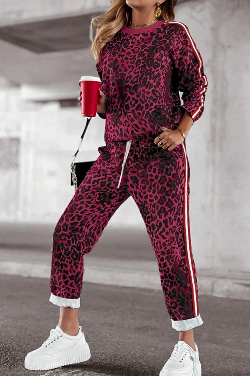 Women's Lounge Wear Set - Leopard Print - Various Colours