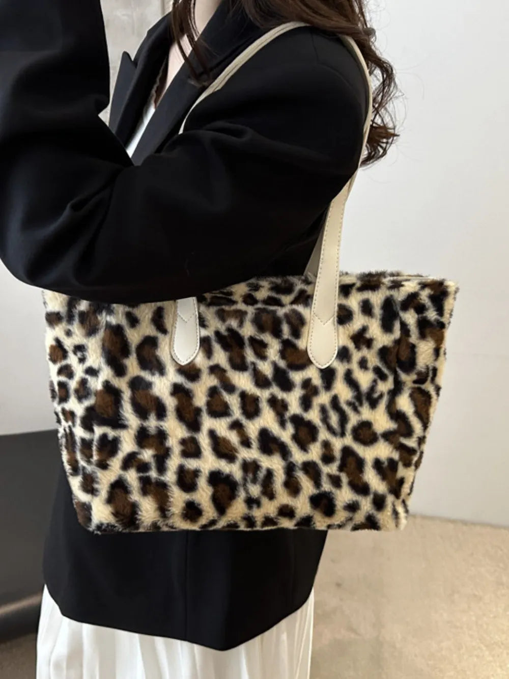 Leopard Fluffy Tote Bag