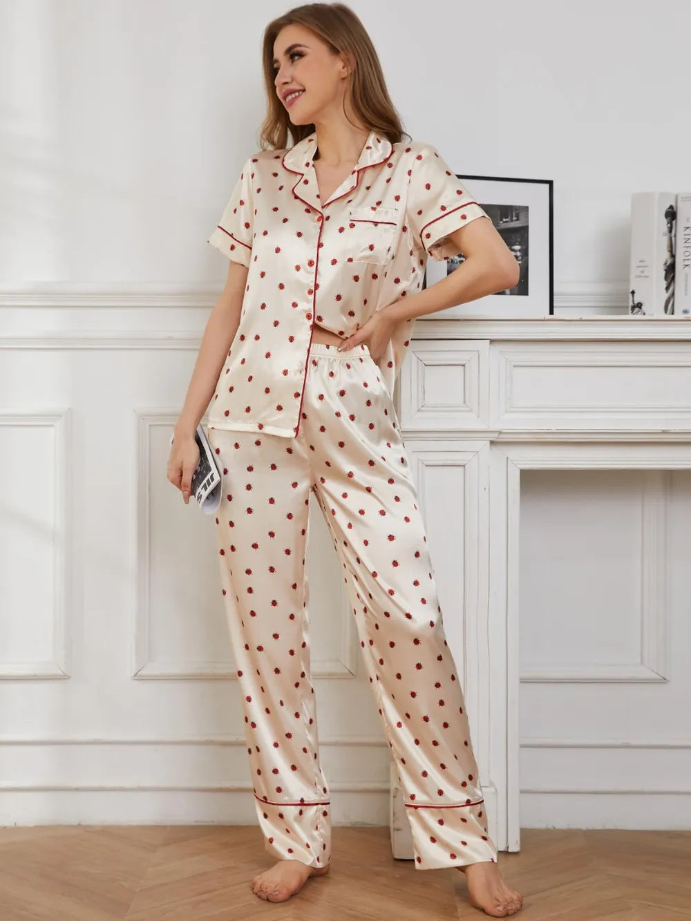 Women's Pyjama Set - Top & Trousers - Polka Dot