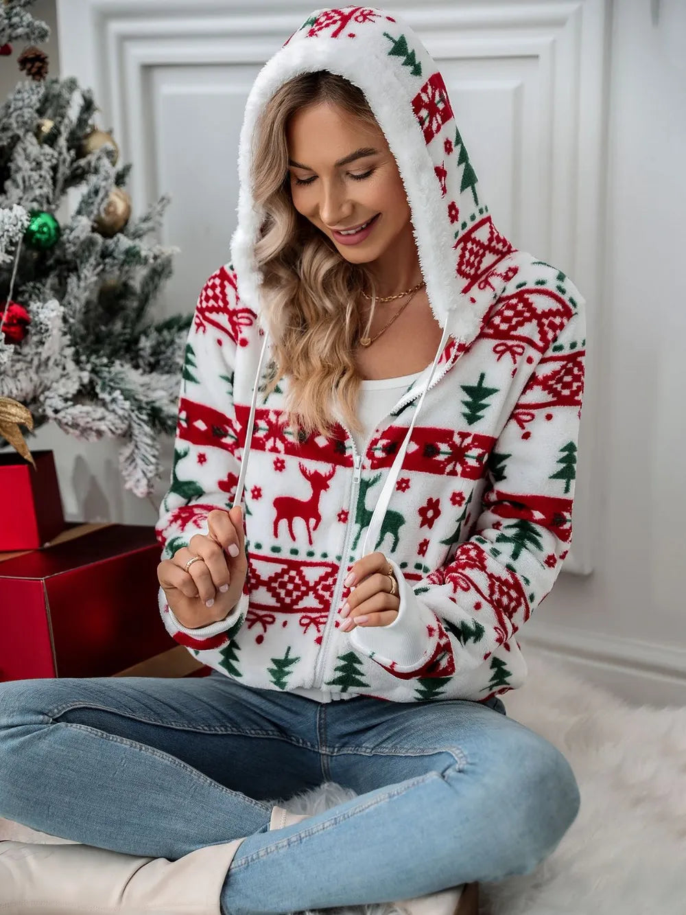 Women's Christmas Hooded Jacket