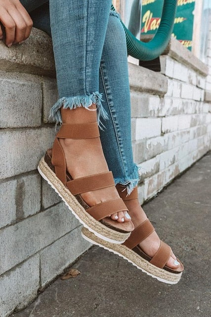 Women's Leopard Print Wedge Sandal