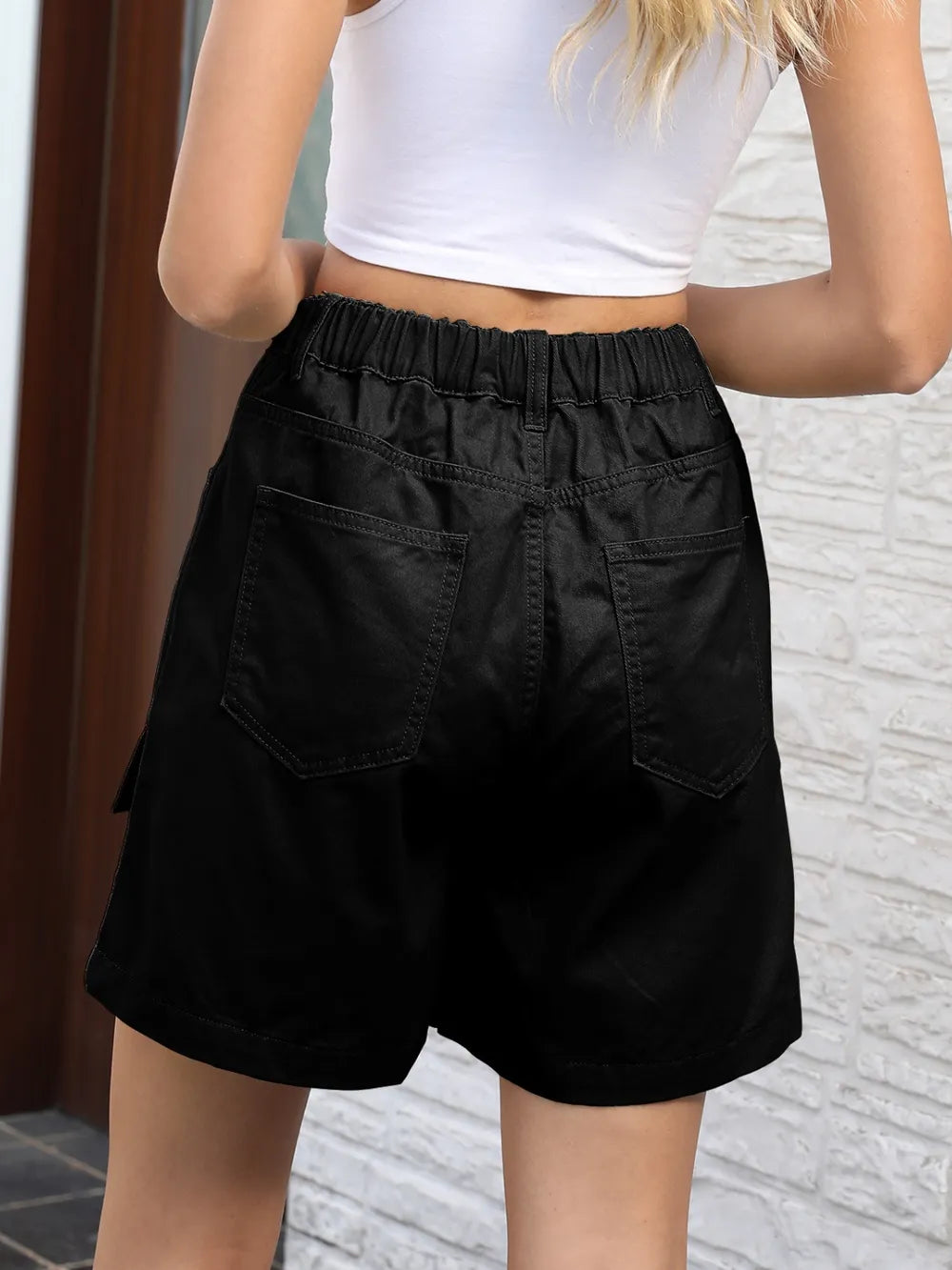 Women's Pocketed High Waist Denim Shorts
