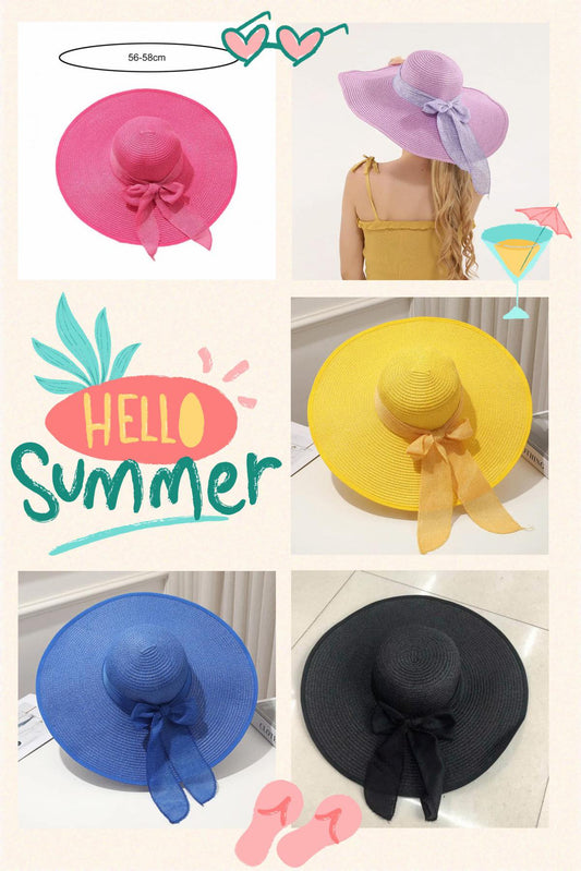 Women's Sun Hat with Bow - perfect Swim / Beach Accessory - various colours