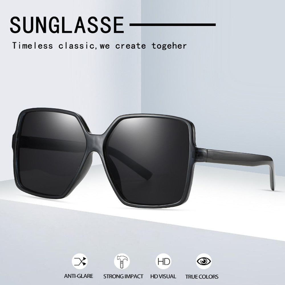 Ladies Square Oversized Sunglasses - various colours