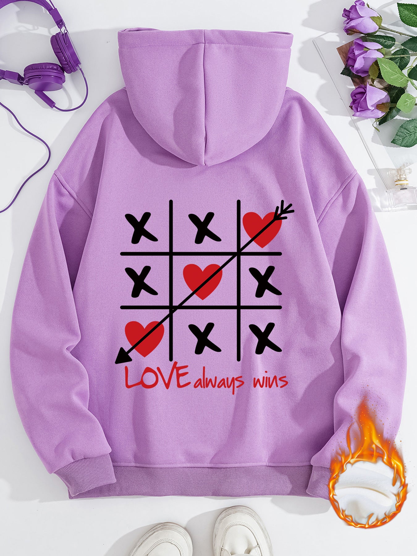 Valentines Inspired Hoodie - Hearts and Kisses
