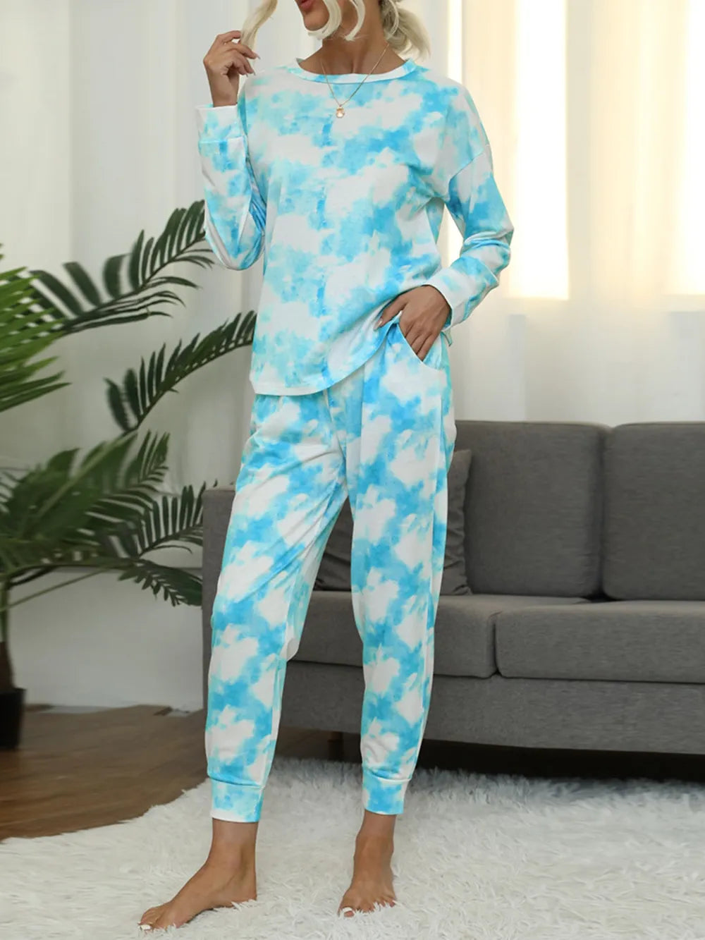 Women's Pyjama Set - Top & Trousers - Tie Dye - Assorted Colours