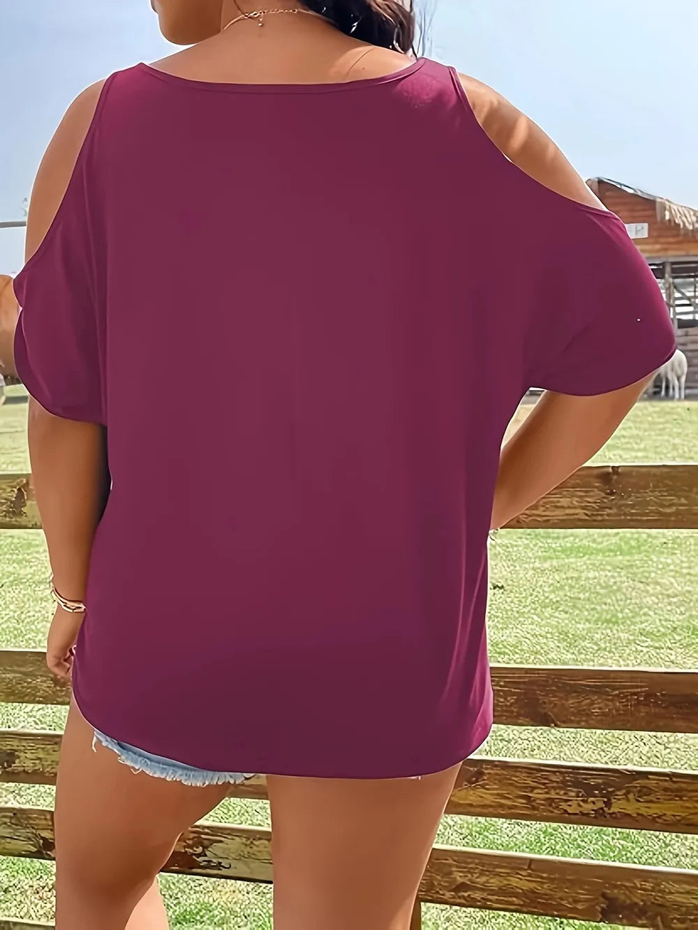 Halloween Skeleton Cold Shoulder T-Shirt