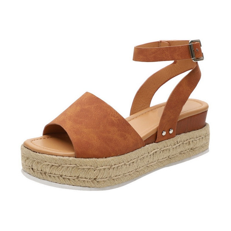 Women's Leopard Print Wedge Sandal