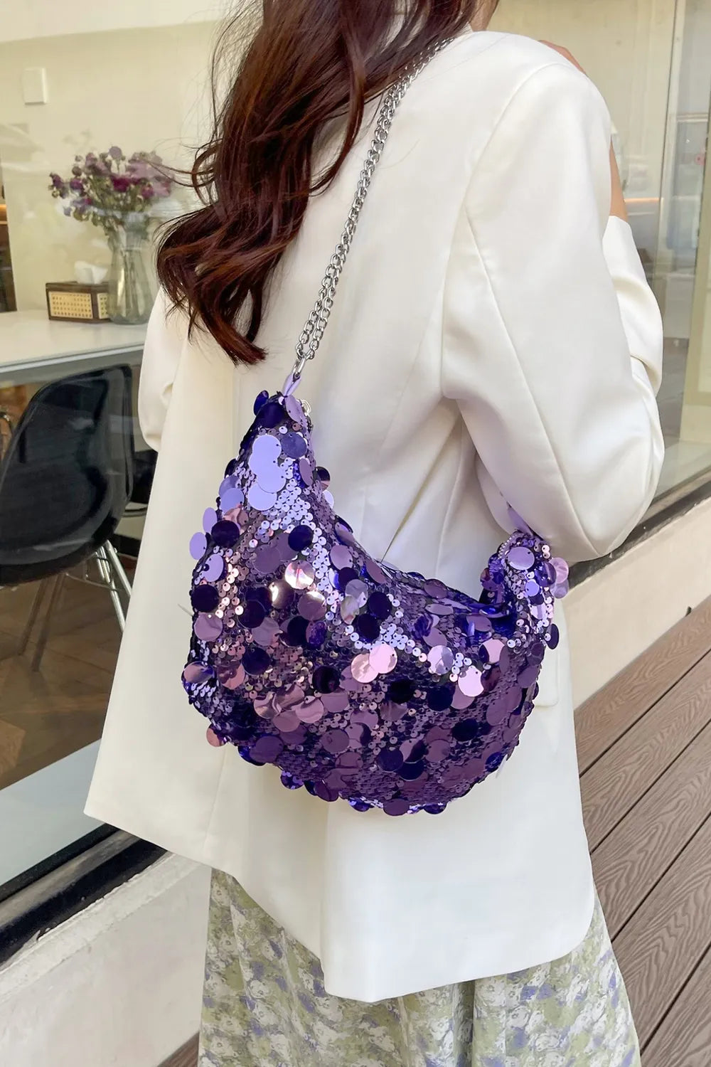 Sequin Chain Crossbody Bag - various colours