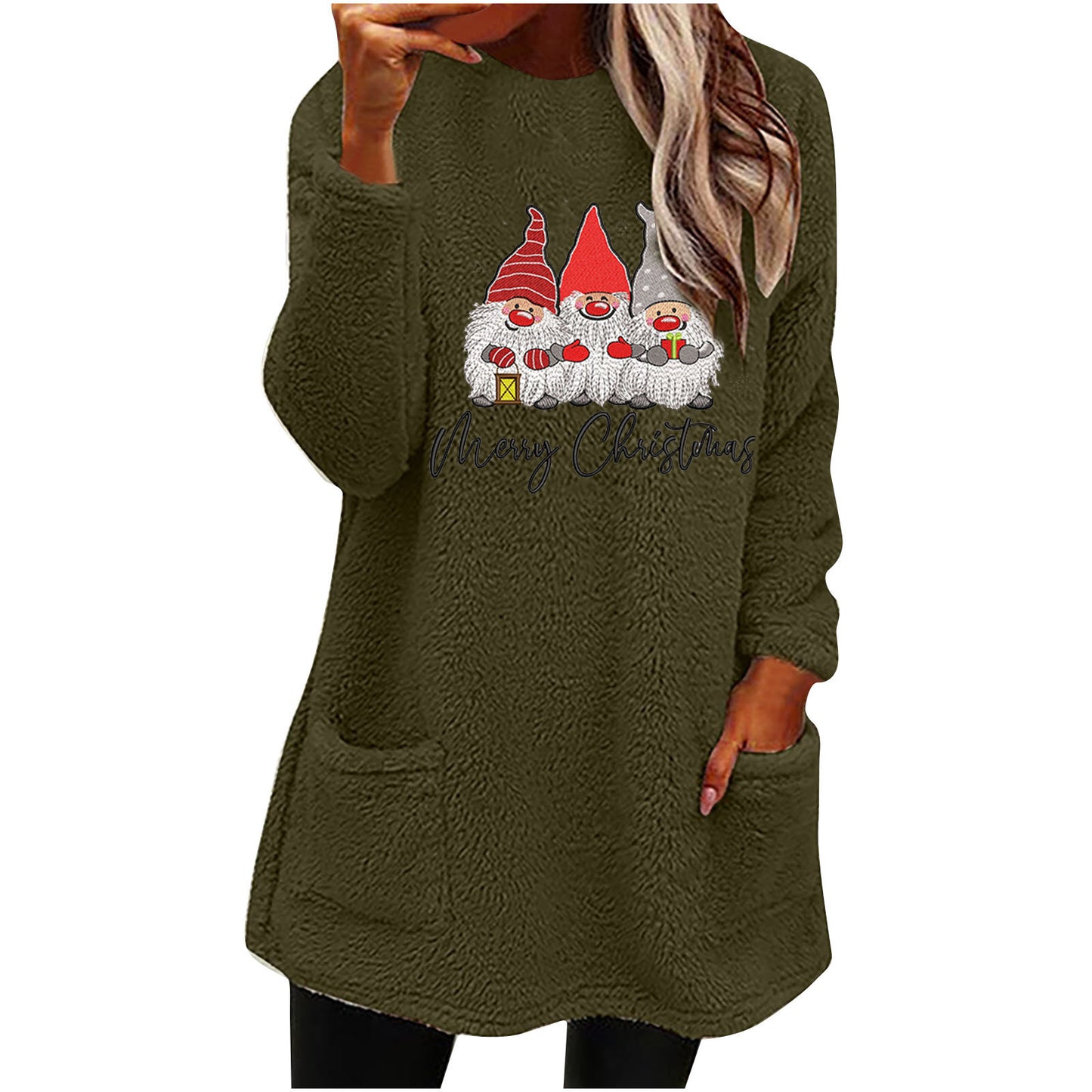 Christmas Fleece Jumper with Pockets - Gonk - Various Colours