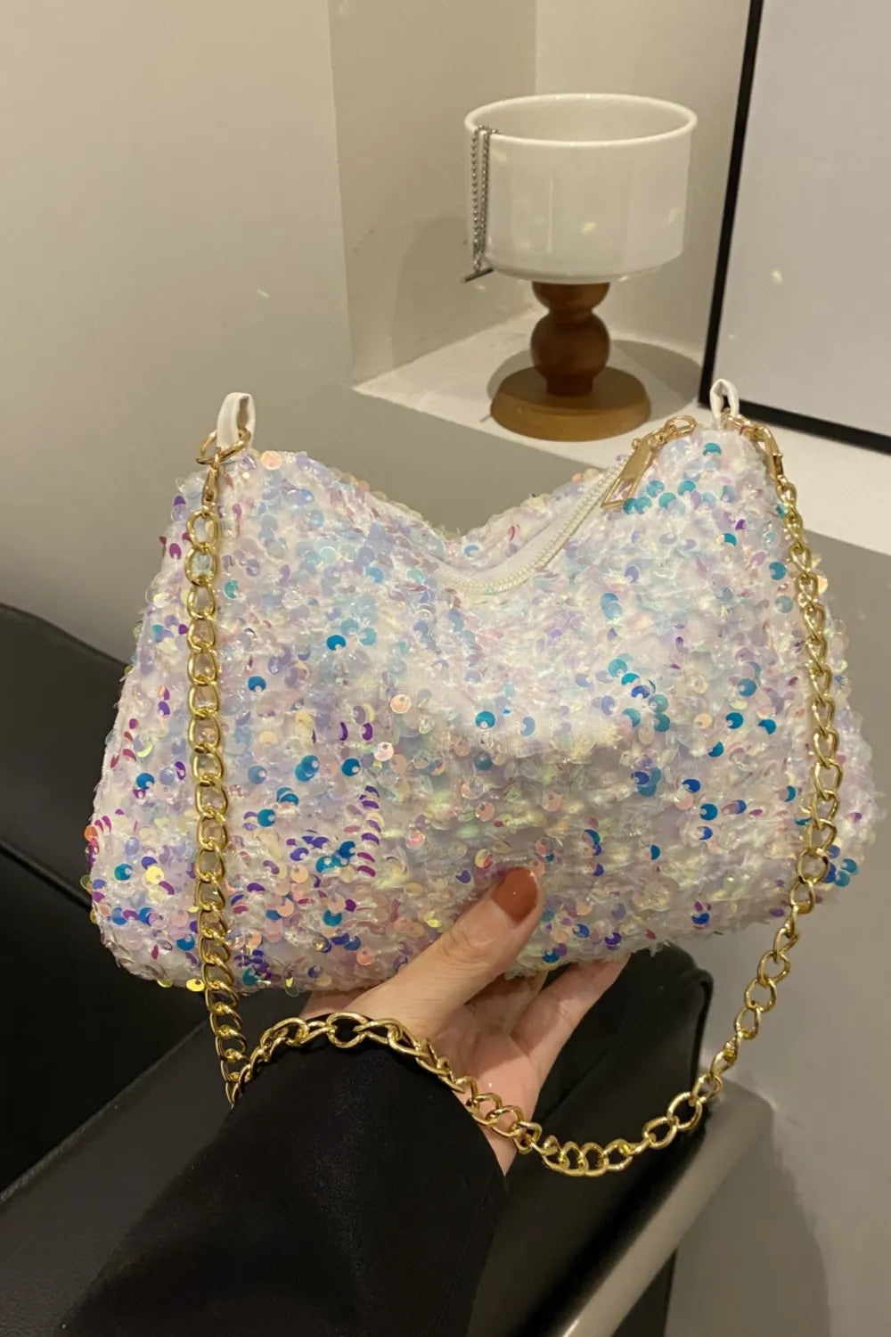 Sequin Removable Strap Shoulder Bag - various colours
