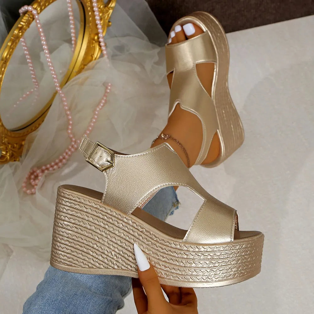 Women's Peep Toe Wedge Sandals