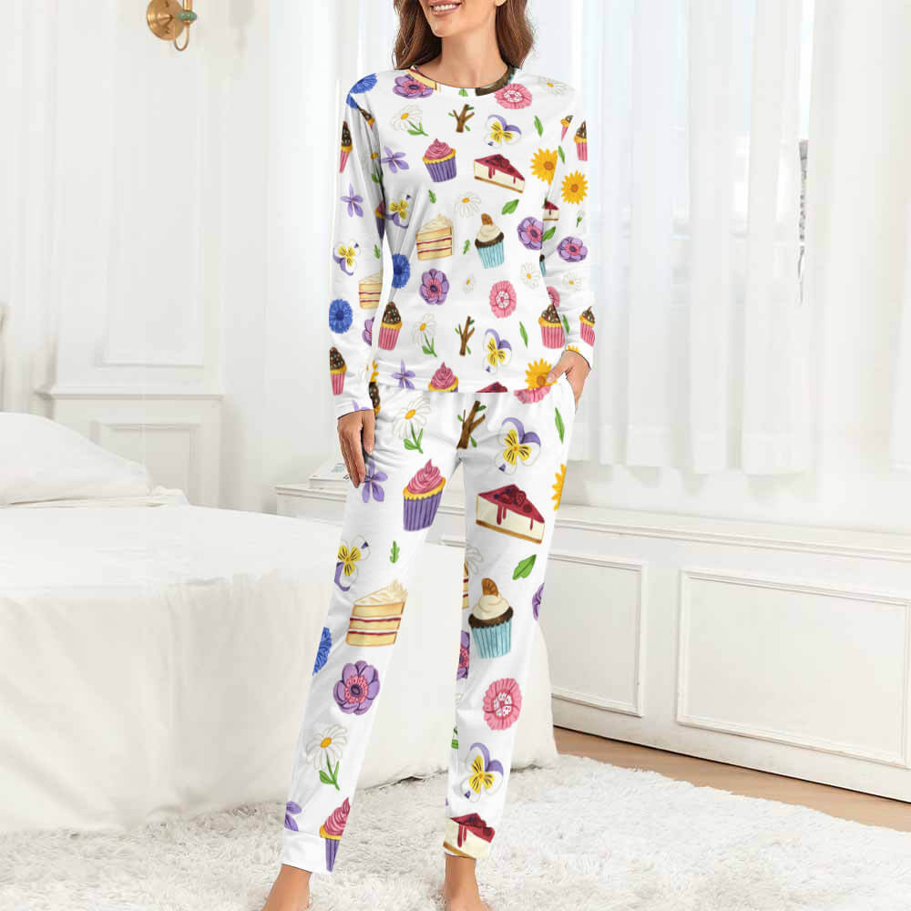 Women's Pyjama Set - Top & Trousers - Cupcake