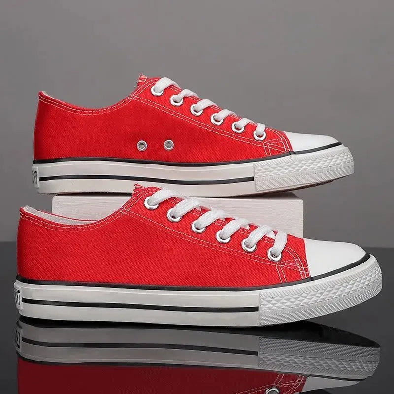 Lace Up Round Toe Canvas Trainer Shoes