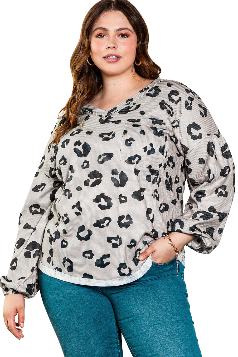 Women's Leopard Print Top - Plus Size