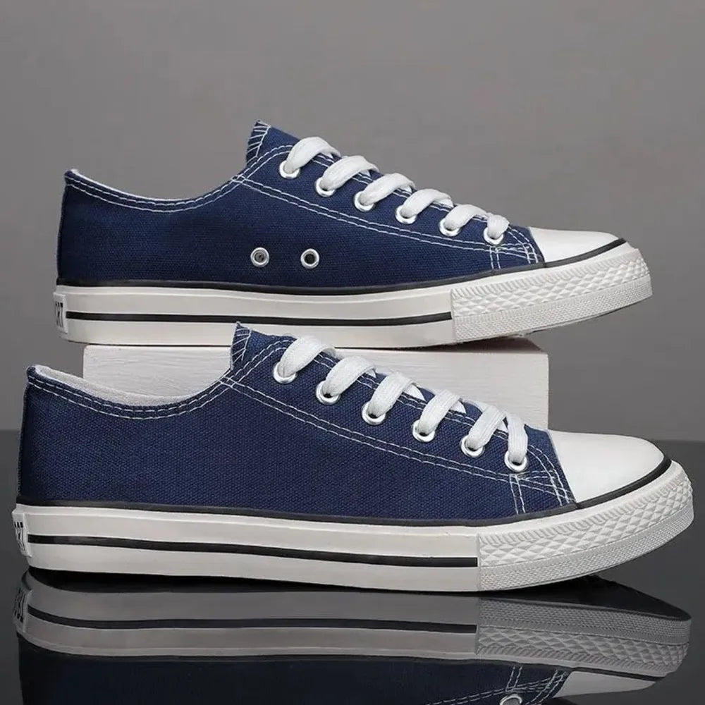 Lace Up Round Toe Canvas Trainer Shoes