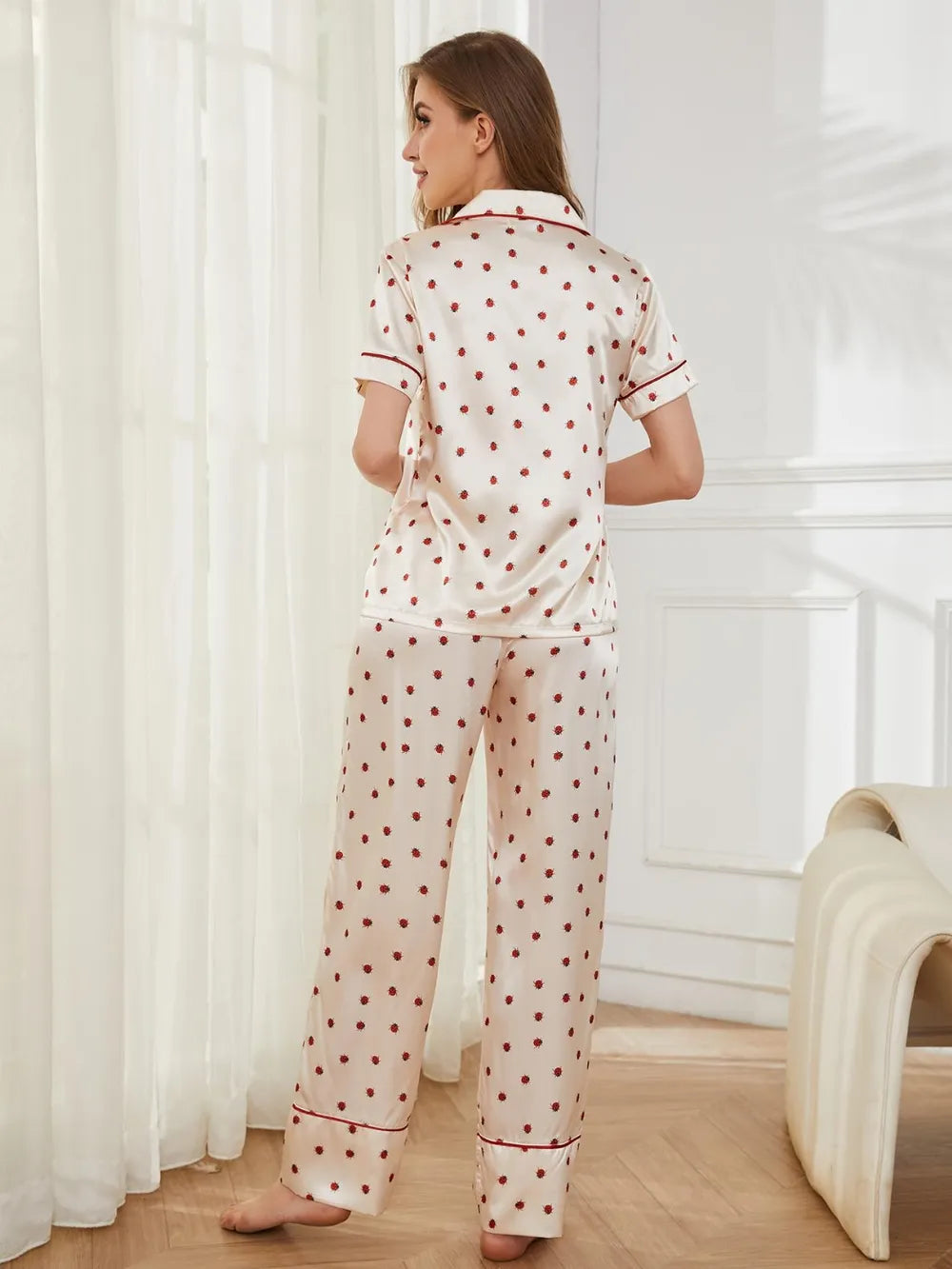 Women's Pyjama Set - Top & Trousers - Polka Dot