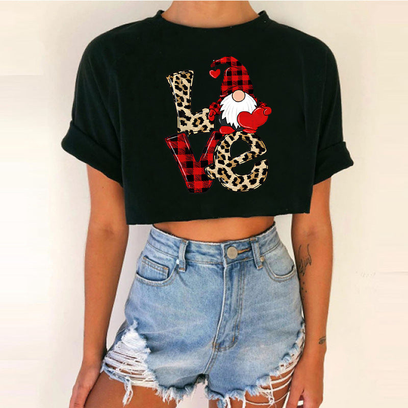 Women's Cropped Christmas T-Shirt - Various Styles