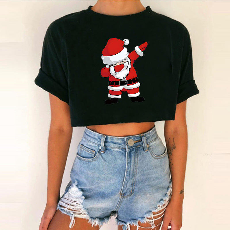 Women's Cropped Christmas T-Shirt - Various Styles