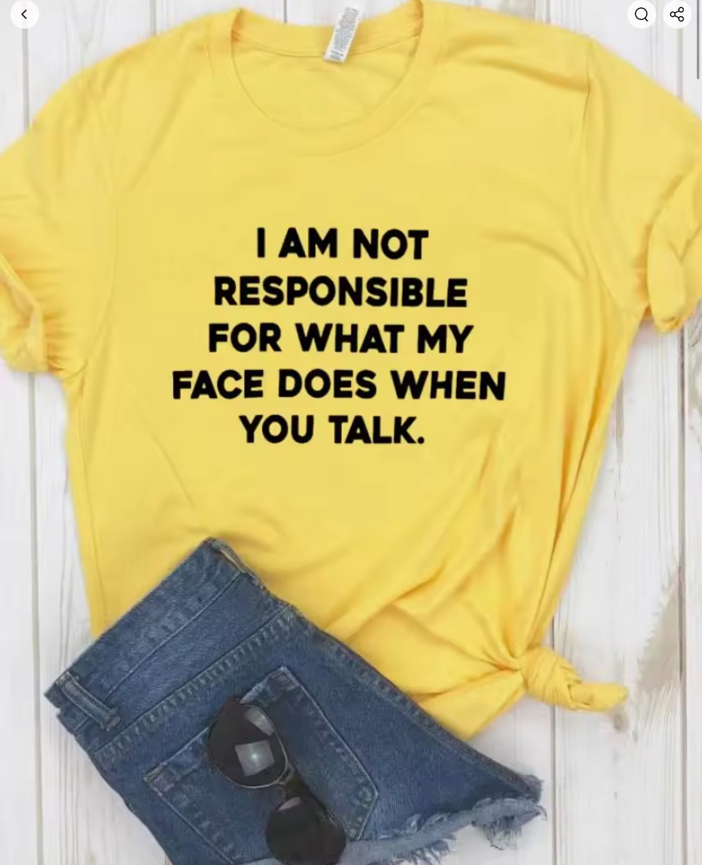 Ladies Slogan T-Shirt - I Am Not Responsible - various colours - size S - 3XL